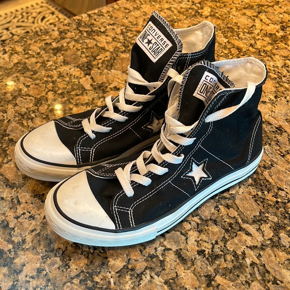 Converse one star black high top sneaker chucks